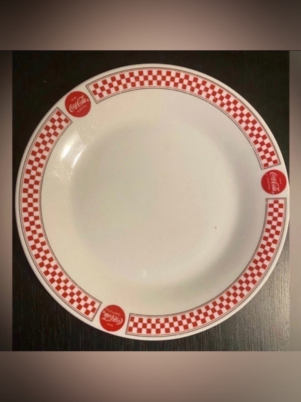 Vintage Coca-Cola Diner Plates Set of 3 Checkerboard Gibson Retro Kitchen 7.75” - Picture 3 of 5